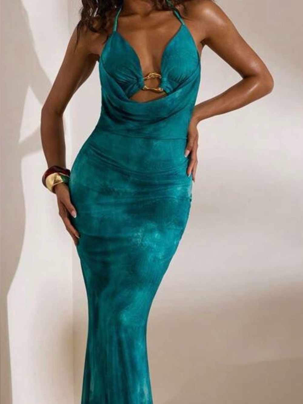 Teal Bodycon Mermaid Dress